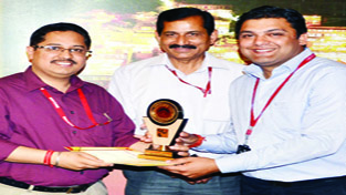 Winner being felicitated by the chief guest during the prize distribution function at SMVDSB in Katra on Thursday.