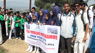 Mass Trekking Programme being flagged off in Srinagar.