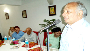 Office bearer of PSA addressing a meeting of the Association at Reasi on Sunday.