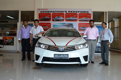 Officials of Shree Toyota launching ‘Corolla Altis’ at Jammu on Wednesday. Officials of Shree Toyota launching ‘Corolla Altis’ at Jammu on Wednesday.