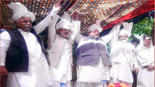 Minister for Planning Ajay Sadhotra, Minister for Panchayats Ali Mohd Sagar, Provincial President NC Devender Singh Rana, MLA Aijaz Jan and MLC Dr Shehnaz Ganai during a rally at Poonch on Friday. Minister for Planning Ajay Sadhotra, Minister for Panchayats Ali Mohd Sagar, Provincial President NC Devender Singh Rana, MLA Aijaz Jan and MLC Dr Shehnaz Ganai during a rally at Poonch on Friday.