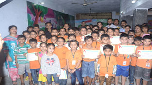 Meritorious students of ‘Career Abacus’ posing for a group photograph at Jammu. Meritorious students of ‘Career Abacus’ posing for a group photograph at Jammu.