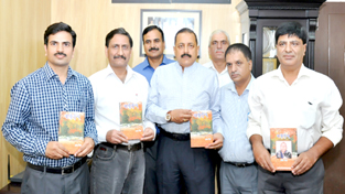 Union Minister Dr Jitendra Singh releasing a book of Union Minister Dr Jitendra Singh releasing a book of