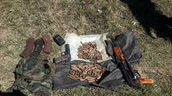 Arms and ammunition recovered in Sangiot, Gursai in Poonch on Friday.