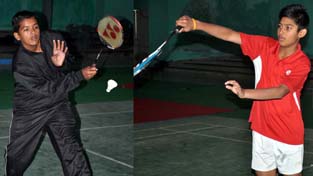 Shuttlers in action during 60th National School Games in Jammu on Monday. —Excelsior/Rakesh Shuttlers in action during 60th National School Games in Jammu on Monday. —Excelsior/Rakesh