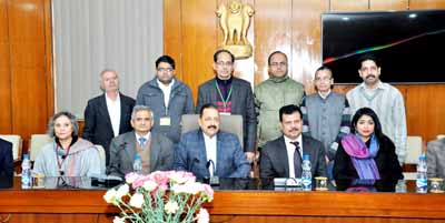 Union Minister Dr Jitendra Singh posing for a photograph with outstanding employees of 2014 in DoPT at North Block, New Delhi on Tuesday. Union Minister Dr Jitendra Singh posing for a photograph with outstanding employees of 2014 in DoPT at North Block, New Delhi on Tuesday.