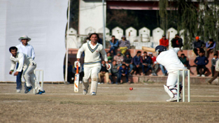 Players in action during a match in the ongoing Police Martyrs Memorial T20 Tournament at Sports Stadium, Kathua on Saturday. Players in action during a match in the ongoing Police Martyrs Memorial T20 Tournament at Sports Stadium, Kathua on Saturday.