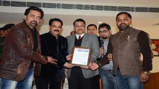 Shri Mata Vaishno Devi Shrine Board (SMVDSB) CEO Dr Mandeep K Bhandari during election of Katra Press Club in Katra on Sunday. Rakesh Sharma was elected as president. Shri Mata Vaishno Devi Shrine Board (SMVDSB) CEO Dr Mandeep K Bhandari during election of Katra Press Club in Katra on Sunday. Rakesh Sharma was elected as president.