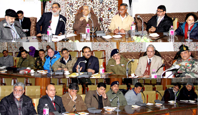 Chief Minister Mufti Mohd Sayeed chairing a meeting at Srinagar on Sunday. Chief Minister Mufti Mohd Sayeed chairing a meeting at Srinagar on Sunday.