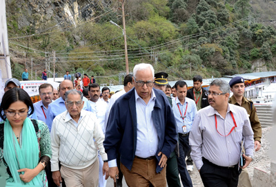 Governor N N Vohra on way to shrine of Shri Mata Vaishno Devi on Saturday.