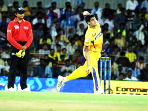 CSK’s pacer Ashish Nehra in action during the IPL match against Delhi Daredevils in Chennai on Thursday. CSK’s pacer Ashish Nehra in action during the IPL match against Delhi Daredevils in Chennai on Thursday.