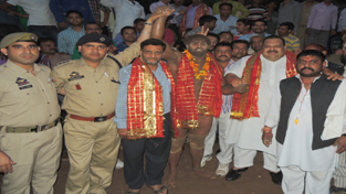 Winner being felicitated during wrestling competition at Jhajjar Kotli on Friday. Winner being felicitated during wrestling competition at Jhajjar Kotli on Friday.