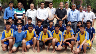 Winners of Inter-Zonal competitions posing along with the chief guest, Rafiq Ahmad Jaral, District Social Welfare Officer Reasi and Dr S S Chib, District Youth Services and Sports Officer, Reasi at Kambaldanga on Monday. Winners of Inter-Zonal competitions posing along with the chief guest, Rafiq Ahmad Jaral, District Social Welfare Officer Reasi and Dr S S Chib, District Youth Services and Sports Officer, Reasi at Kambaldanga on Monday.