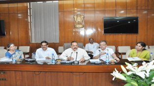 Union Minister Dr Jitendra Singh, flanked by Union Secretary DoPT Sanjay Kothari and Union Secretary ARPG Alok Rawat, presiding over a review meeting of Administrative Reforms at North Block, New Delhi on Thursday. Union Minister Dr Jitendra Singh, flanked by Union Secretary DoPT Sanjay Kothari and Union Secretary ARPG Alok Rawat, presiding over a review meeting of Administrative Reforms at North Block, New Delhi on Thursday.
