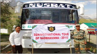 Army flagging off educational cum motivational tour of girl students from Drass. Army flagging off educational cum motivational tour of girl students from Drass.