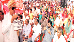 NC president Dr Farooq Abdullah addressing party workers at Raipur Domana on Saturday. NC president Dr Farooq Abdullah addressing party workers at Raipur Domana on Saturday.