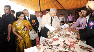 Chief Minister, Mufti Mohammad Sayeed visiting a stall after inaugurating Police-Public Mela at Bakshi Stadium in Srinagar on Sunday. -Excelsior/ Amin War Chief Minister, Mufti Mohammad Sayeed visiting a stall after inaugurating Police-Public Mela at Bakshi Stadium in Srinagar on Sunday. -Excelsior/ Amin War