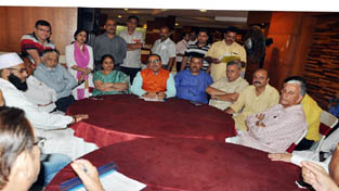 DyCM Dr Nirmal Singh along with Ministers interacting with prominent citizens of Jammu during a function at Jammu on Thursday. DyCM Dr Nirmal Singh along with Ministers interacting with prominent citizens of Jammu during a function at Jammu on Thursday.