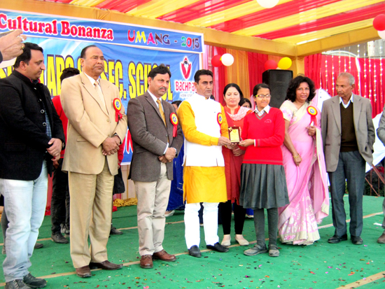 Student being felicitated by the dignitaries during celebration of 'Umang 2015' on Friday. Student being felicitated by the dignitaries during celebration of 'Umang 2015' on Friday.