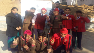 Winners of Hockey match posing for a group photograph at RM Public School on Monday. Winners of Hockey match posing for a group photograph at RM Public School on Monday.