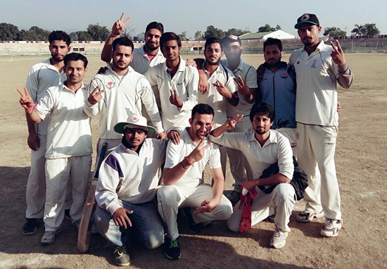 Players of Strikers XI posing for a group photograph at MA Stadium on Friday. Players of Strikers XI posing for a group photograph at MA Stadium on Friday.