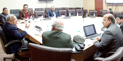 Chief Secretary, BR Sharma chairing a meeting at Jammu on Wednesday. Chief Secretary, BR Sharma chairing a meeting at Jammu on Wednesday.