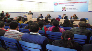 Prof. Amitabh Mattoo addressing the audience at MIET, Kot Bhalwal. Prof. Amitabh Mattoo addressing the audience at MIET, Kot Bhalwal.