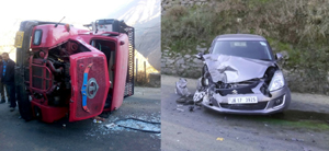 Ill-fated vehicles after accident at Garsu. —Excelsior/Tilak Raj Ill-fated vehicles after accident at Garsu. —Excelsior/Tilak Raj