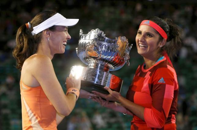 Hingis and Mirza win Australian Open doubles title Hingis and Mirza win Australian Open doubles title