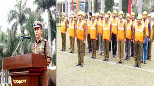 Commandant of 2nd Battalion of SDRF Stanzin Norboo addressing Force personnel at Raising Day function in Jammu on Thursday. Commandant of 2nd Battalion of SDRF Stanzin Norboo addressing Force personnel at Raising Day function in Jammu on Thursday.