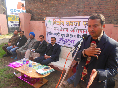 Representatives of banks during a programme at Nagri on Thursday. —Excelsior/Madan Representatives of banks during a programme at Nagri on Thursday. —Excelsior/Madan