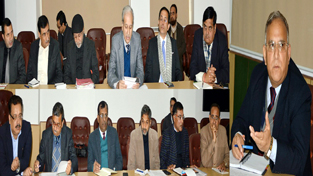 Chief Secretary, B R Sharma chairing a meeting of CoS at Jammu on Monday. Chief Secretary, B R Sharma chairing a meeting of CoS at Jammu on Monday.