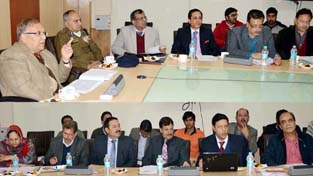 Chief Secretary, B R Sharma chairing a meeting at Jammu on Tuesday. Chief Secretary, B R Sharma chairing a meeting at Jammu on Tuesday.