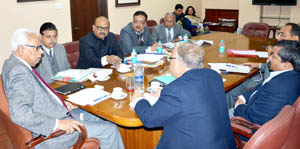 Governor N N Vohra chairing a meeting at Civil Secretariat on Thursday. Governor N N Vohra chairing a meeting at Civil Secretariat on Thursday.
