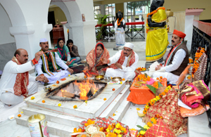 Hawan being performed on Makar Sankranti at Maha Lakshmi Temple in Trikuta Bhawan, Katra. Hawan being performed on Makar Sankranti at Maha Lakshmi Temple in Trikuta Bhawan, Katra.