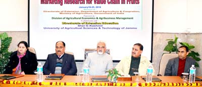 SKUAST-Jammu VC delivering inaugural address at MTC on Monday. SKUAST-Jammu VC delivering inaugural address at MTC on Monday.