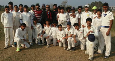 Young cricketers posing for agroup photograph along with Ranjeet Kalra, Member BCCI at Gharota on Sunday. Young cricketers posing for agroup photograph along with Ranjeet Kalra, Member BCCI at Gharota on Sunday.