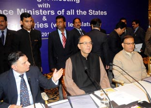 Union Minister for Finance, Corporate Affairs and Information and Broadcasting, Arun Jaitley holding the pre-Budget Consultation Meeting with the Finance Ministers of all the States and Union Territories, in New Delhi on Saturday. (UNI) Union Minister for Finance, Corporate Affairs and Information and Broadcasting, Arun Jaitley holding the pre-Budget Consultation Meeting with the Finance Ministers of all the States and Union Territories, in New Delhi on Saturday. (UNI)