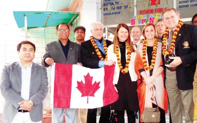 A delegation of Rotarians from Norfolk Sunrise Rotary Club, Canada, during a visit to Rotary Eye & Ent Hospital, Udhampur. A delegation of Rotarians from Norfolk Sunrise Rotary Club, Canada, during a visit to Rotary Eye & Ent Hospital, Udhampur.