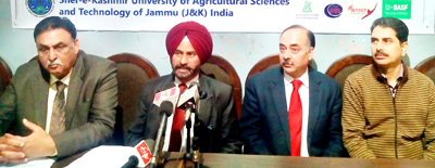 Convener of International Conference and other dignitaries addressing media persons at Press Club in Jammu on Wednesday. Convener of International Conference and other dignitaries addressing media persons at Press Club in Jammu on Wednesday.