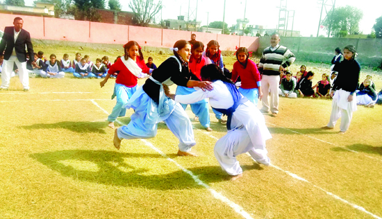 Players in action during a Kabaddi match held under Pahal in Kathua. Players in action during a Kabaddi match held under Pahal in Kathua.