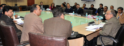 Chief Secretary B R Sharma chairing a meeting at Jammu on Thursday. Chief Secretary B R Sharma chairing a meeting at Jammu on Thursday.