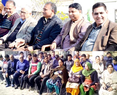 BJP state president, Sat Sharma during a meeting of office bearers of Jammu West on Thursday. BJP state president, Sat Sharma during a meeting of office bearers of Jammu West on Thursday.
