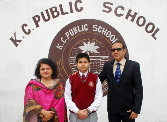 Ayushmaan of KC Public School posing along with Principal after qualifying for free trip to NASA. Ayushmaan of KC Public School posing along with Principal after qualifying for free trip to NASA.