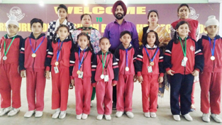 Winners of Sri Guru Gobind Singh HSS posing for a group photograph during Annual Prize Distribution Function on Saturday. Winners of Sri Guru Gobind Singh HSS posing for a group photograph during Annual Prize Distribution Function on Saturday.