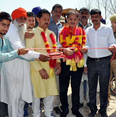 Speaker Legislative Assembly Kavinder Gupta inaugurating a developmental work on Saturday. Speaker Legislative Assembly Kavinder Gupta inaugurating a developmental work on Saturday.