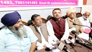 Members of Muslim Development Forum and Civil Society, Jammu during press conference on Tuesday. -Excelsior/Rakesh Members of Muslim Development Forum and Civil Society, Jammu during press conference on Tuesday. -Excelsior/Rakesh