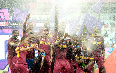 West Indies celebrating victory over England in World T20 final at Kolkata on Sunday. West Indies celebrating victory over England in World T20 final at Kolkata on Sunday.