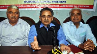 S K Jain, Coordinator Anubandh Foundation addressing press conference in Jammu on Thursday. -Excelsior/ Rakesh S K Jain, Coordinator Anubandh Foundation addressing press conference in Jammu on Thursday. -Excelsior/ Rakesh