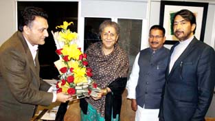 BSP State Gen Secy Rakesh Wazir joining Congress in presence of AICC gen secy Ambika Soni and PCC chief GA Mir during function in Jammu on Sunday. BSP State Gen Secy Rakesh Wazir joining Congress in presence of AICC gen secy Ambika Soni and PCC chief GA Mir during function in Jammu on Sunday.